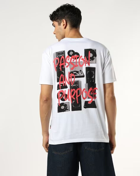 BUDA JEANS CO Men Graphic Print Relaxed Fit Crew-Neck T-Shirt