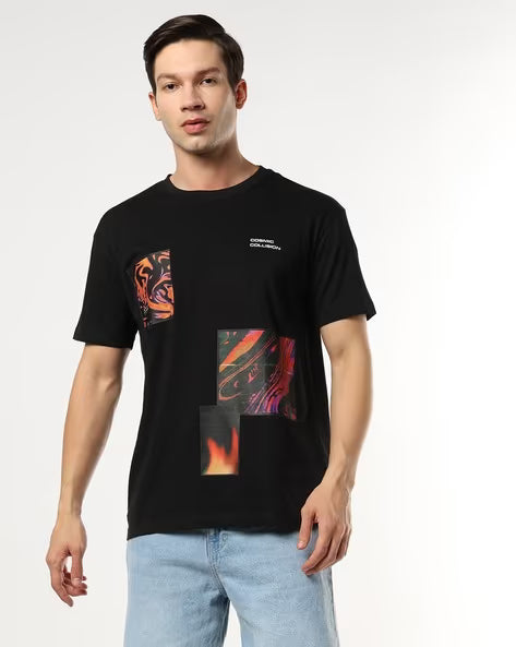 BUDA JEANS CO Men Graphic Print Relaxed Fit Crew-Neck T-Shirt