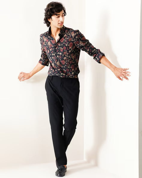 ALPHA TRIBE Men Floral Print Regular Fit Shirt