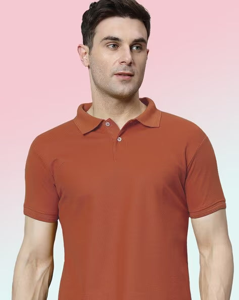 ALPHA TRIBE Men Regular Fit Polo T-Shirt