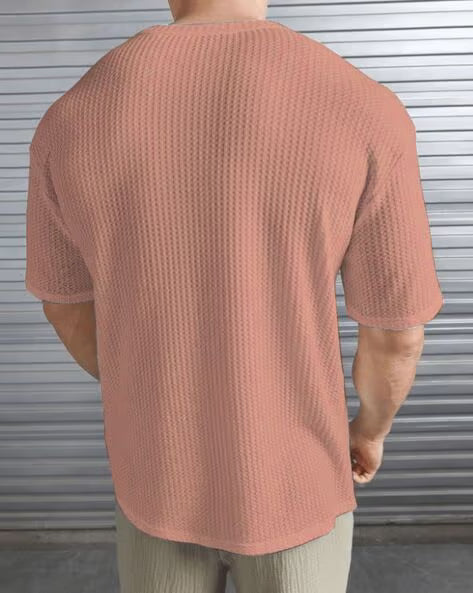 ALPHA TRIBE Men Regular Fit Crew- Neck T-Shirt