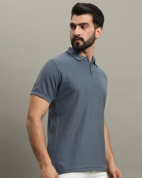 ALPHA TRIBE Men Regular Fit Polo T-Shirt