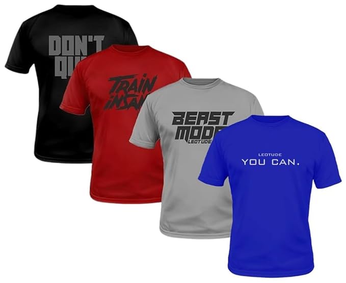 LEOTUDE Regular Fit Half Sleeve Round Neck Cottonblend Tshirt for Men's Combo