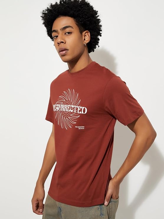 Max Men Cotton Regular Fit URB_N Printed T-Shirt