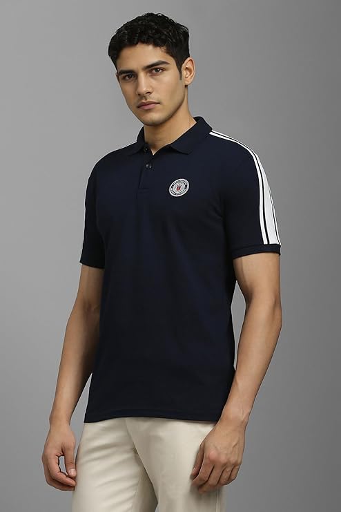 Louis Philippe Men's Cotton Solid Slim Fit T-Shirt