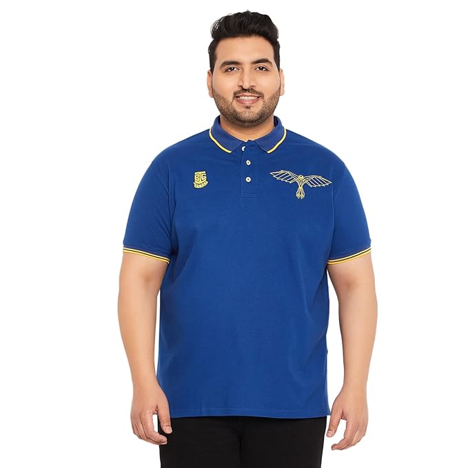 Bigbanana Plus Size Men's Regular Fit Solid Polo Tshirt