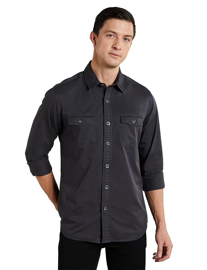 Symbol Premium Men's Casual Washed Cotton Twill Shirt