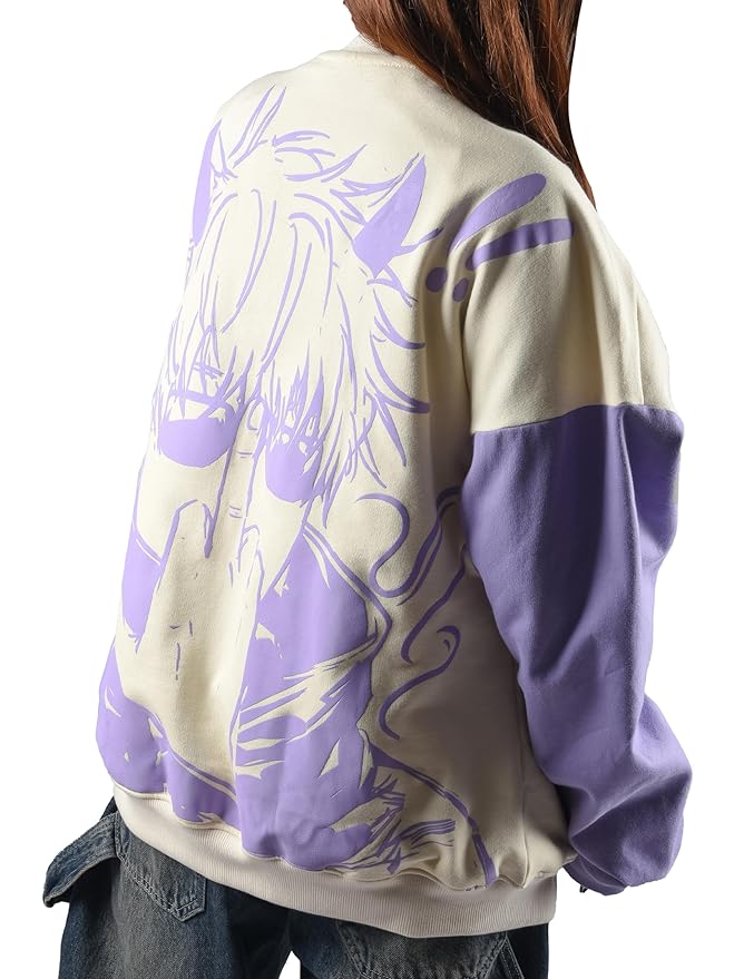 ComicSense.xyz Unisex Tokyo Jujutsu High Anime Oversized Sweatshirts for Men and Woman, Star Boy Printed Drop Shoulder Cosplay Anime Sweatshirt