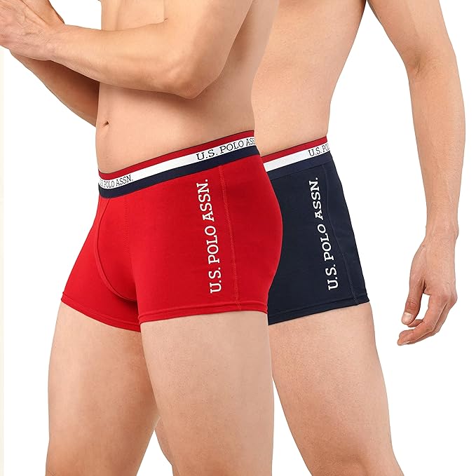 U.S. POLO ASSN. Mens ET002 Anti Microbial Branded Stretch Cotton Underwear Trunk