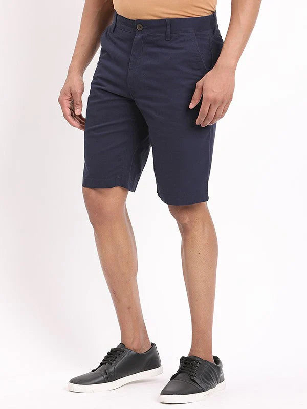 Men Solid Cotton Shorts